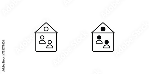 roommate icon with white background vector stock illustration