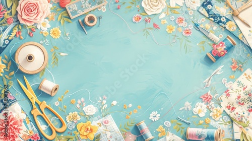 Greeting Card and Banner Design for Social Media or Educational Purposes of National Quilting Day Background