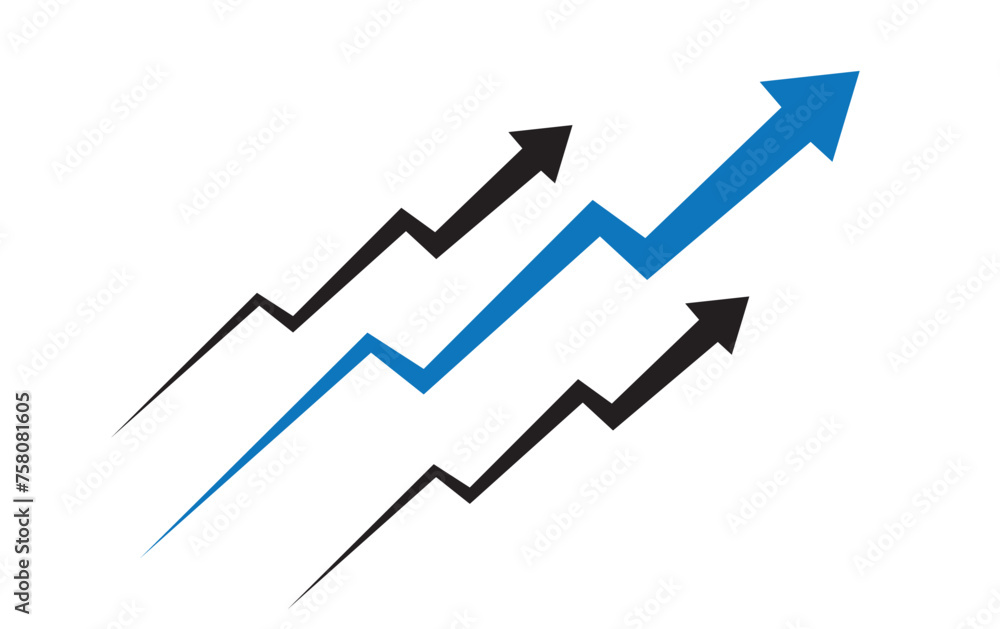 Growth Trend Chart icon vector set. Profit graph illustration sign collection. up arrow symbol or logo. Growth Trend Chart icon vector set. Profit graph illustration sign collection. up arrow symbol or logo.