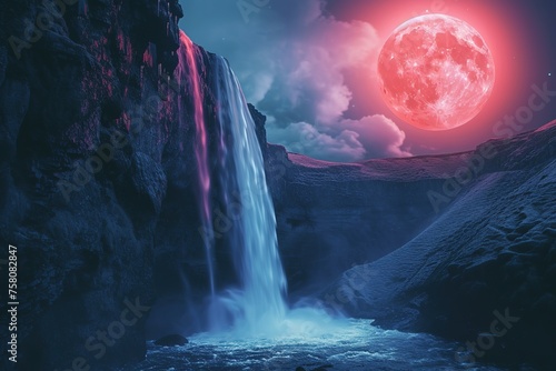 Red Moon Waterfall