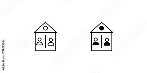 shared housing icon with white background vector stock illustration