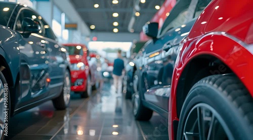 car showroom with a magnificent view of the cars for sale