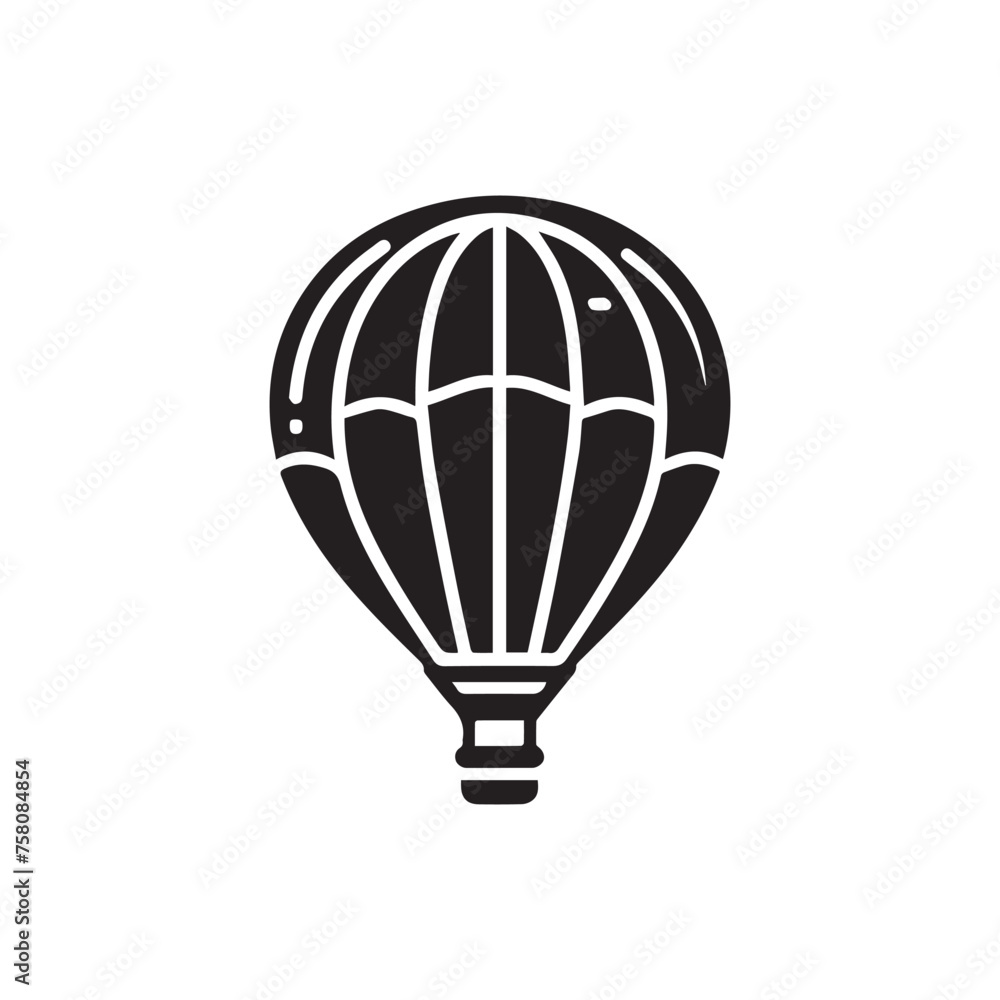 Obraz premium hot air balloon silhouettes and icons isolated on white background