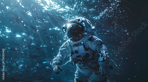 An astronaut in the sea