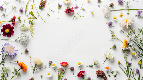 Floral Frame on White Background © TY