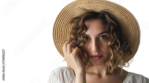 Stunning Young Adult in a Mesmerizing Camera Stare on a transparent background