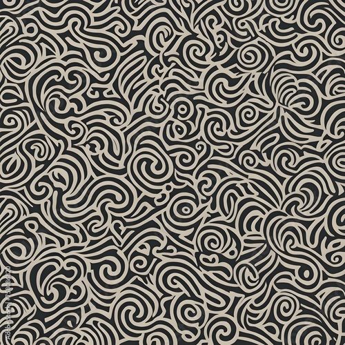 Groovy pattern in white and black lines © khalid