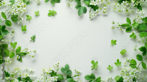 Green Leaves and White Flowers