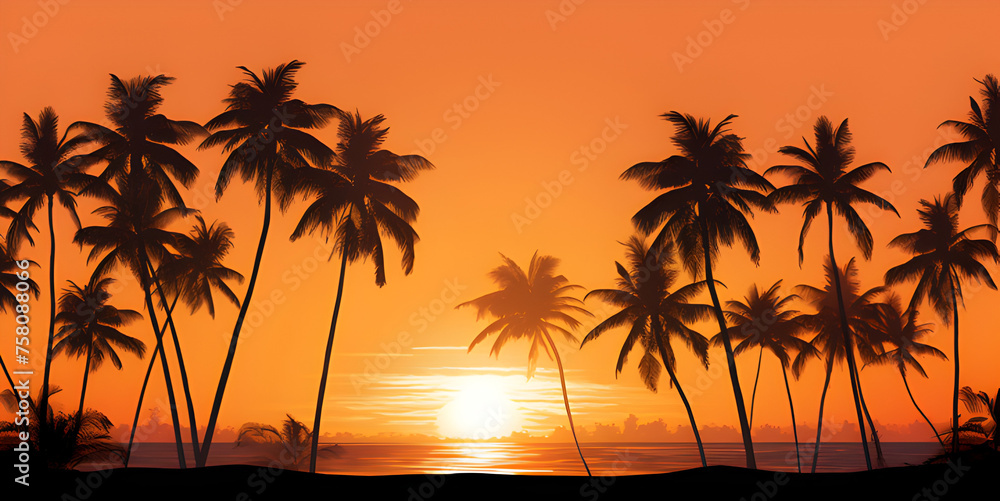 Summer Beach Images , Palm Tree Silhouettes background,silhouette,Wallpaper Palm Trees Under Cloudy Sky During Sunset.HD wallpaper