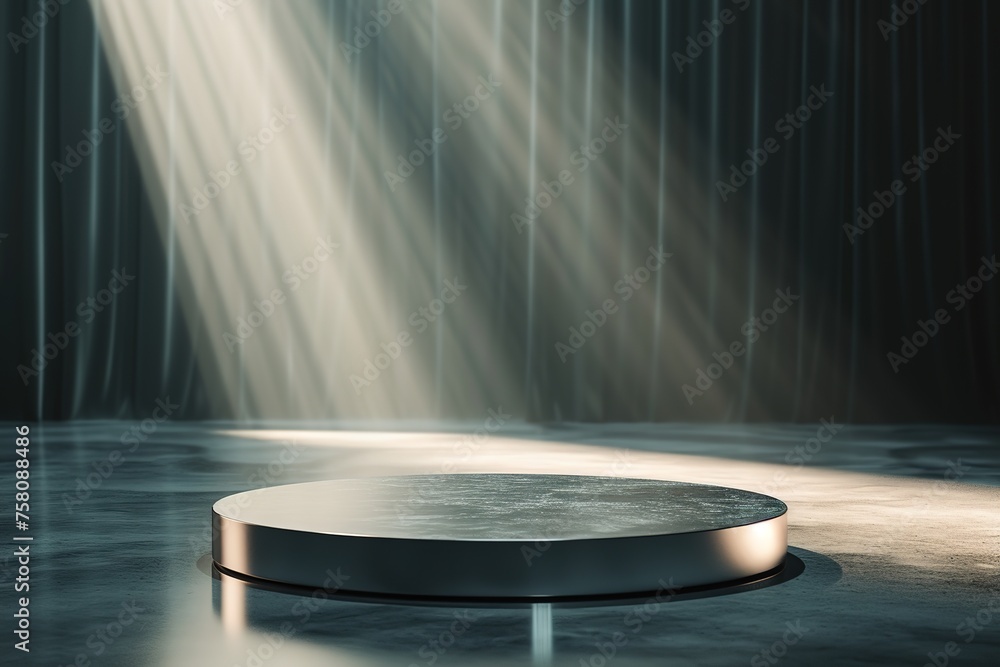 Rough-hewn stone or weathered metal podium. Rough-hewn stone or weathered metal podium.