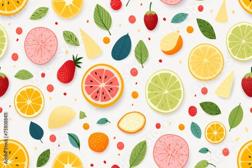 Pastel Fruit Seamless Pattern