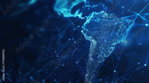 artificial intelligence network digital, world with dark blue background