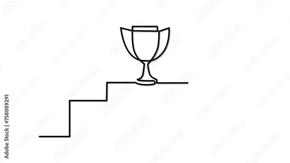 Award cup, trophy, podium self drawing animation. Award cup, trophy, podium self drawing animation.