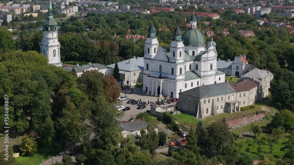 Beautiful Landscape Hill Basilica Chelm Aerial View Poland Beautiful Landscape Hill Basilica Chelm Aerial View Poland