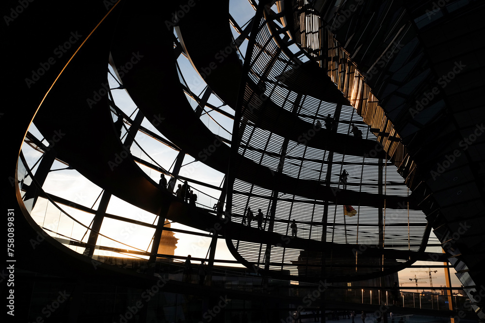 Reichstag building at sunset, Berlin, Germany, Europe