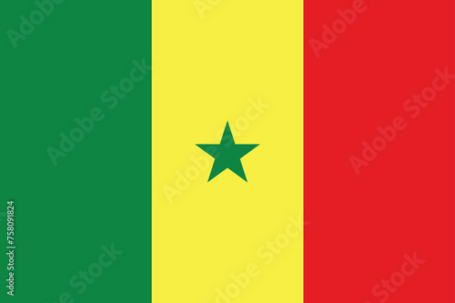 Vector Image of Senegal Flag. Senegal Flag. National Flag of Senegal. Senegal flag illustration. Senegal flag picture. Senegal flag image