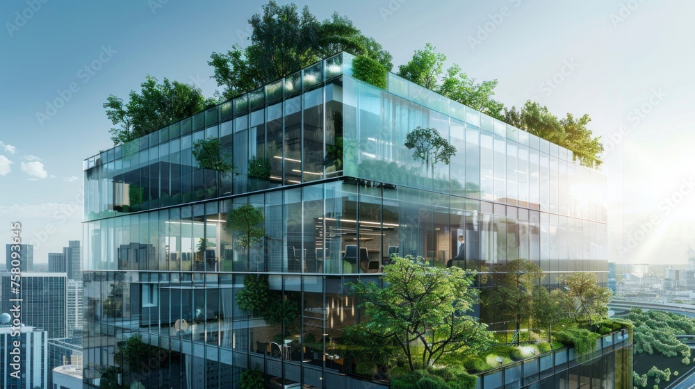 Fototapeta premium ecological innovative building concept