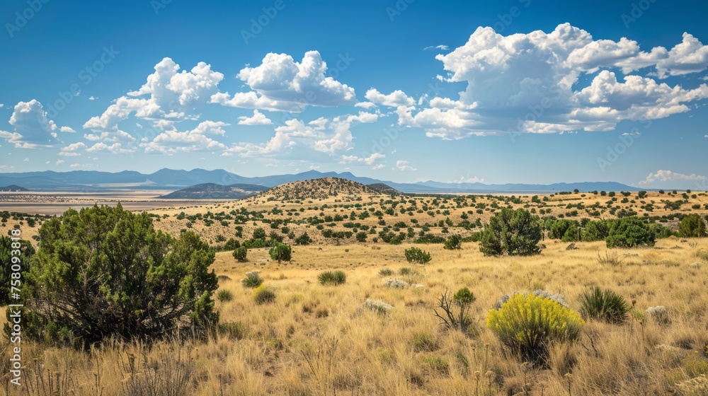 Vast, serene landscape: galisteo basin, new mexico, usa - scenic beauty of the american southwest