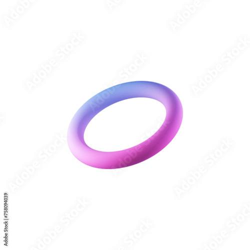 A cute 3D concept of shapes torus isolated on plain background , fit for your design element.