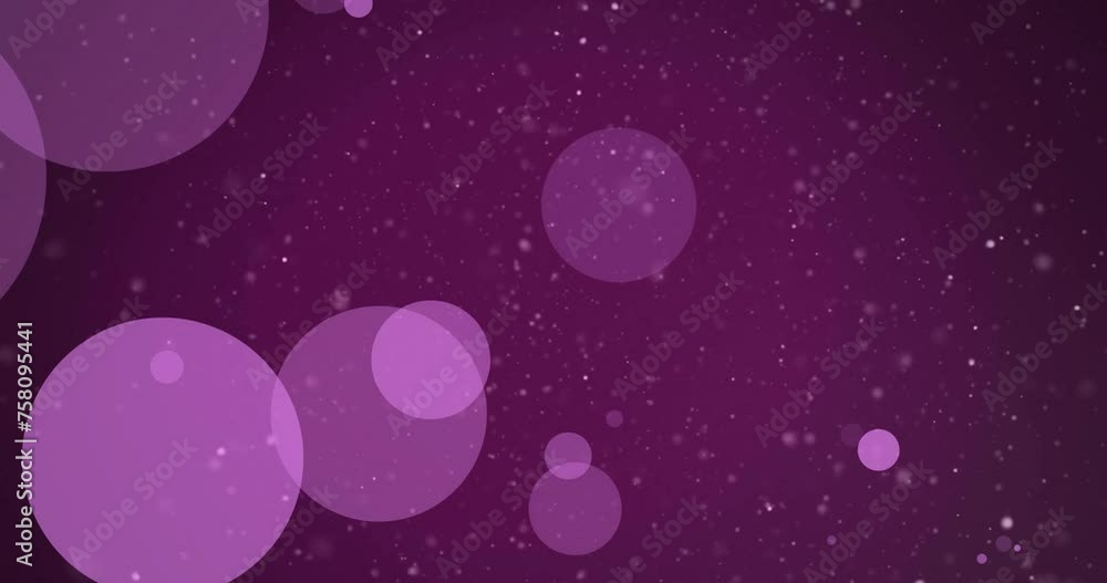 Animation of purple light spots over white particles on dark purple background Animation of purple light spots over white particles on dark purple background