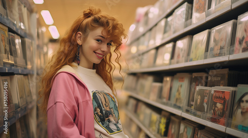 Portraits of 90s mall teenagers in retro style