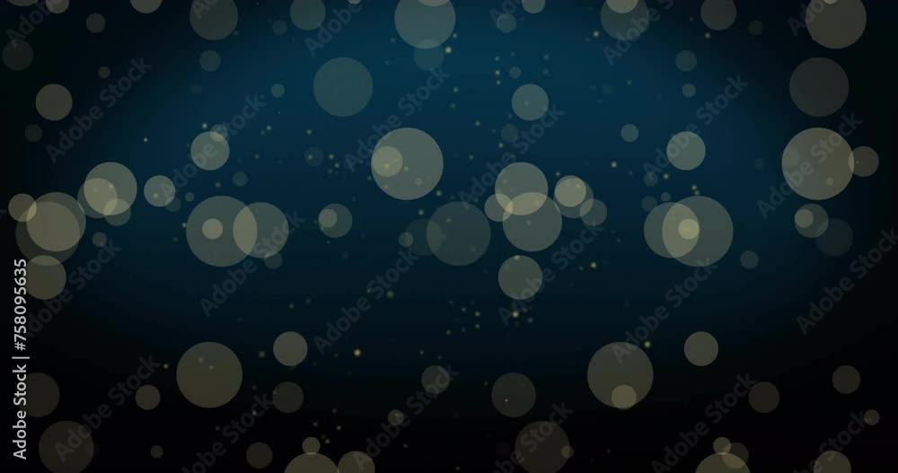 Animation of grey light spots falling over dark blue background Animation of grey light spots falling over dark blue background
