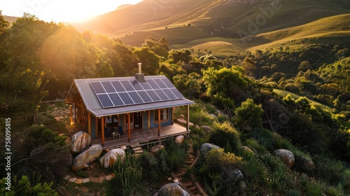 Picture a cozy, wooden cabin nestled in the heart of a lush south african mountain landscape.