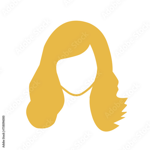 Beautiful wavy, red, blonde and pink hairstyles, vector illustration.