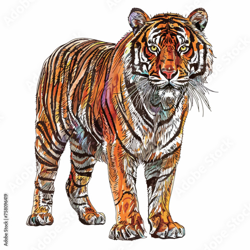 a drawing of a tiger that has the tiger on it © 宝宝 余
