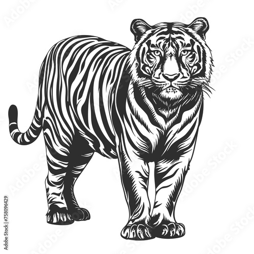 a drawing of a tiger that has the tiger on it