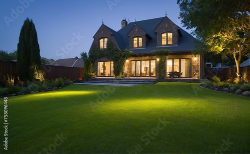 villa with green empty yard  © azait24