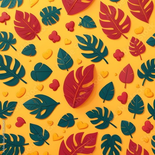 Seamless pattern with autumn leaves