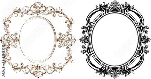 Elegant oval frame with decorative filigree © Mark