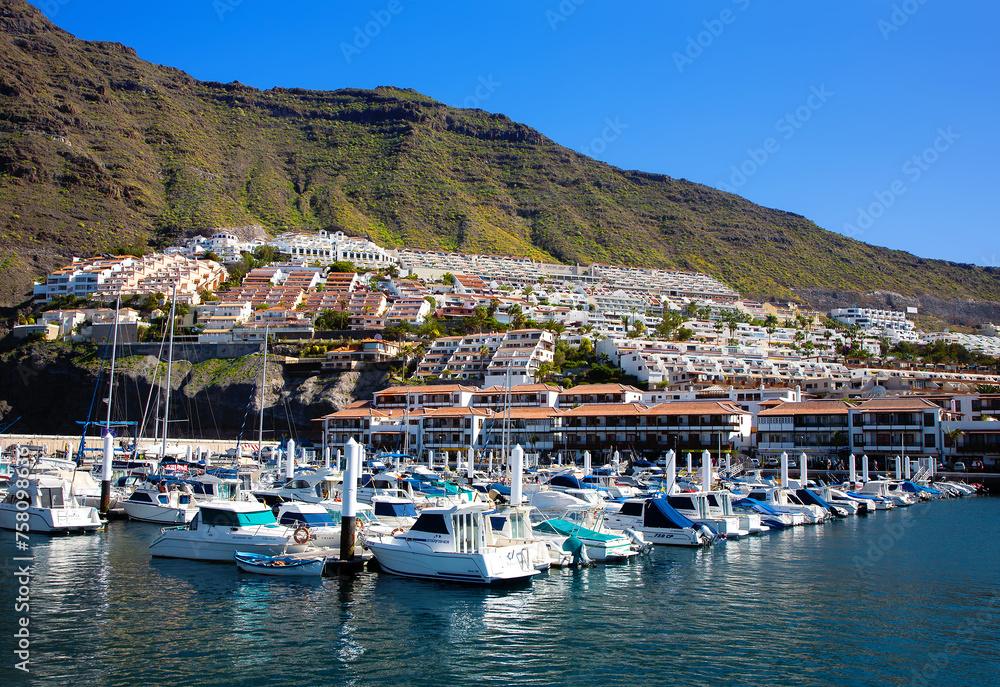 Harbour of Los Gigantes, Island Tenerife, Canary Islands, Spain, Europe.
