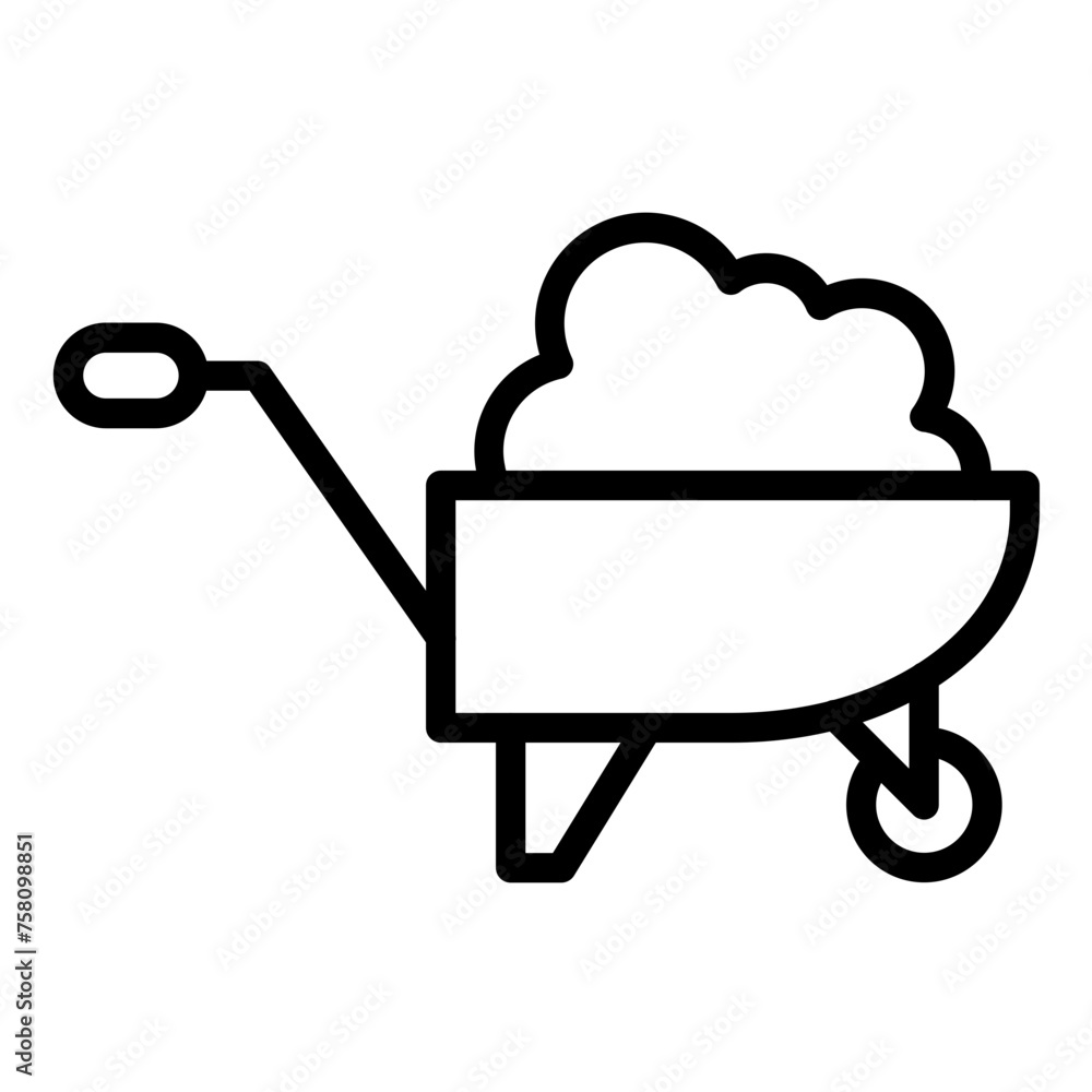 Vector Design Wheelbarrow Icon Style Vector Design Wheelbarrow Icon Style