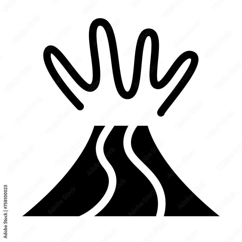 Obraz premium Volcano eruption icon. 