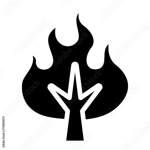 Wildfire disaster icon. forest tree bushfire vector symbol