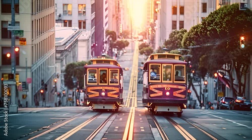 Wallpaper Mural city street trains are running together Torontodigital.ca