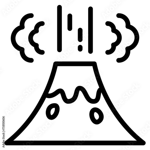 Volcano eruption icon. 