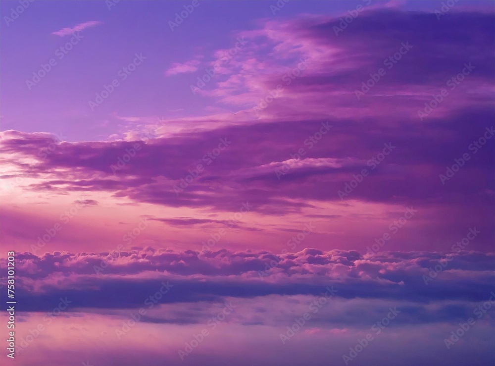 Purple sky background with clouds at sunset on a summer evening Purple sky background with clouds at sunset on a summer evening