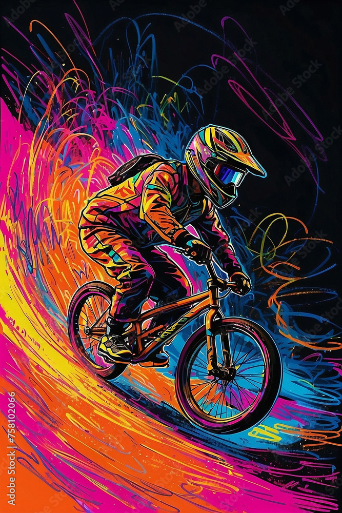Fototapeta premium Olympic - BMX Racing Illustration Sketch