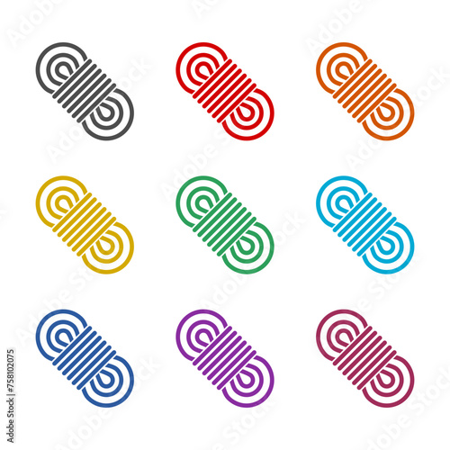Rope  icon isolated on white background. Set icons colorful