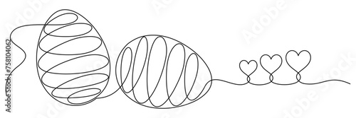 easter egg line art style vector