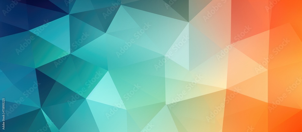Polygonal with rectangles in green, blue, and orange for business design. Geometric Origami-style background with gradient. Polygonal with rectangles in green, blue, and orange for business design. Geometric Origami-style background with gradient.