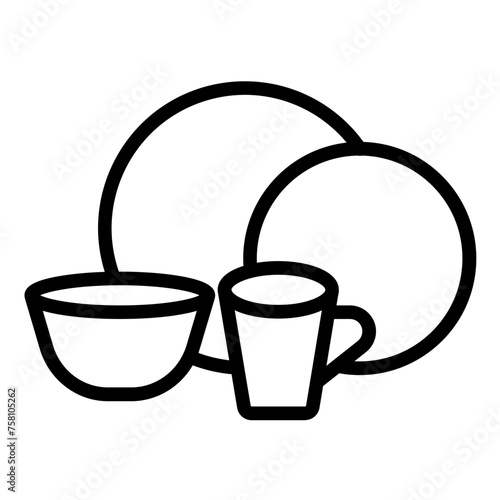 Vector Design Dinnerware Icon Style