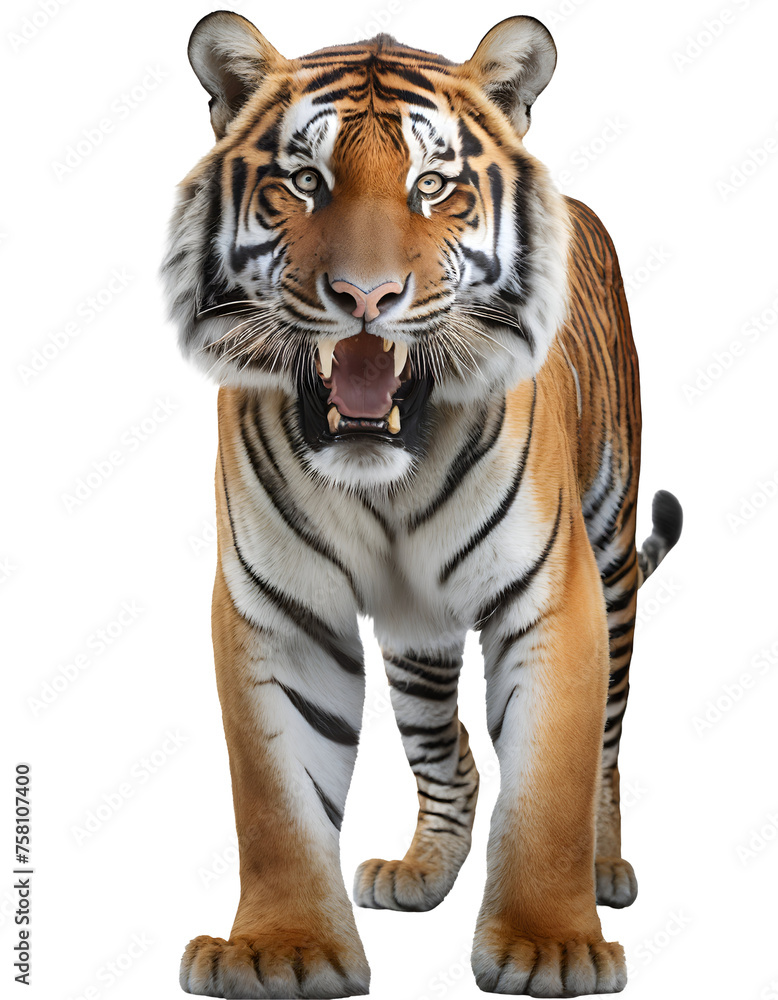 Obraz premium Realistic dangerous tiger