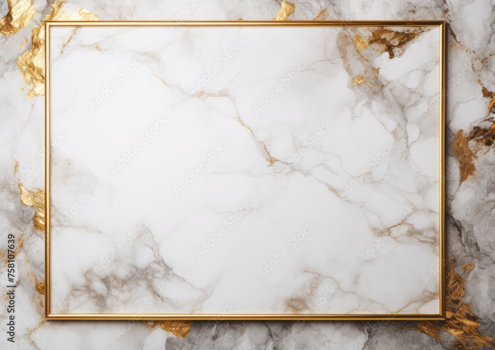 Marble white and gold frame