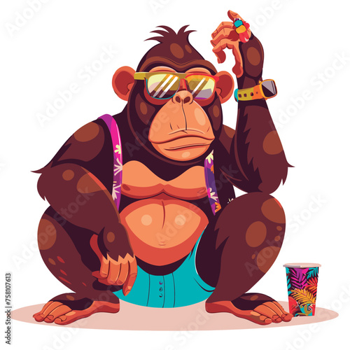 Vector cartoon bored ape character
