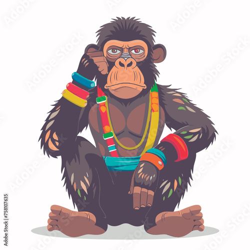 Vector cartoon bored ape character