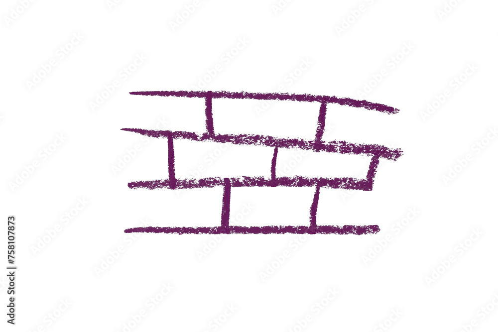 Draw a dark purple pencil line separately on a transparent background. Draw a dark purple pencil line separately on a transparent background.